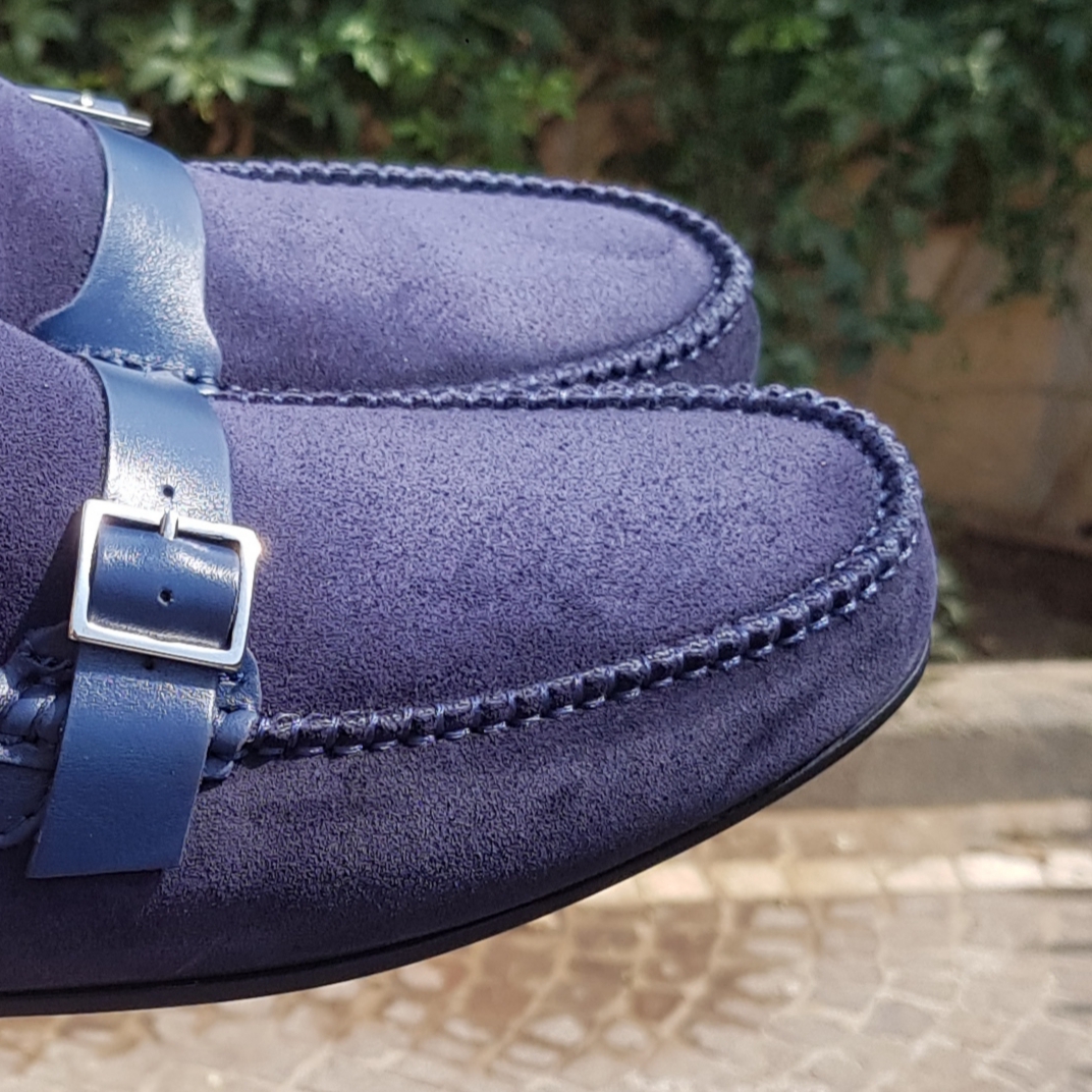 Marc Joseph New York Mocassini Willmington In Camoscio Blu Atlantico - Uomo, 44.5 EU, Progettati A New York, Fatti A Mano In Brasile